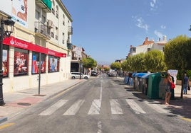 Contenedores en la avenida de San Sebastián.