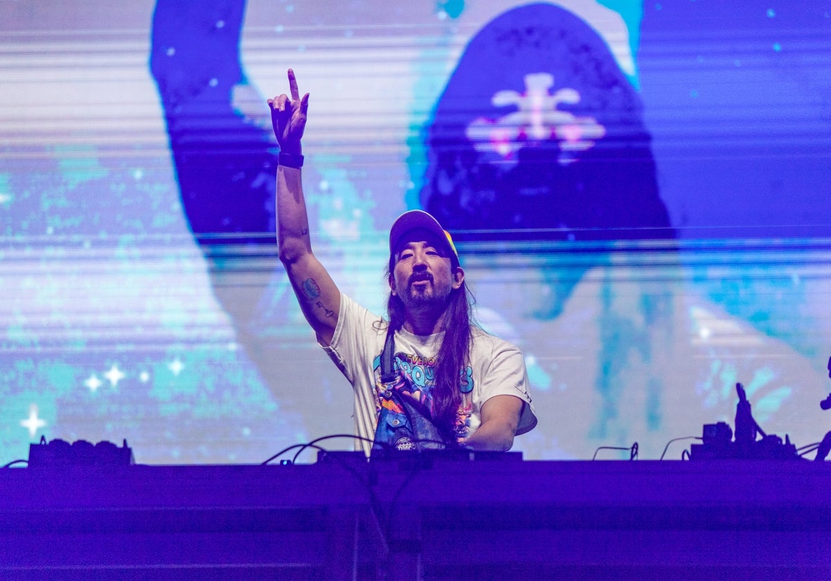Steve Aoki, durante su set en el Boombastic de Málaga.