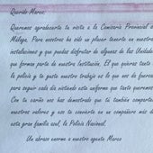 Imagen - «Con tu cariño nos has demostrado que tú también compartes nuestros valores y eso te convierte en un compañero más de esta gran familia, la Policía Nacional»