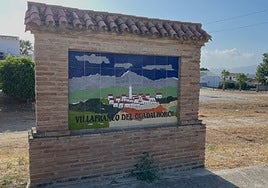 Cartel de entrada a la pedanía de, hasta ahora, Villafranco del Guadalhorce.