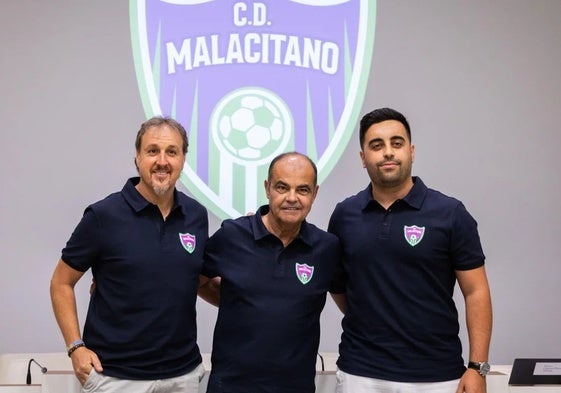 Ayala, Pastor y Luna, en el acto de presentación del Malacitano, en el Museo Thyssen.