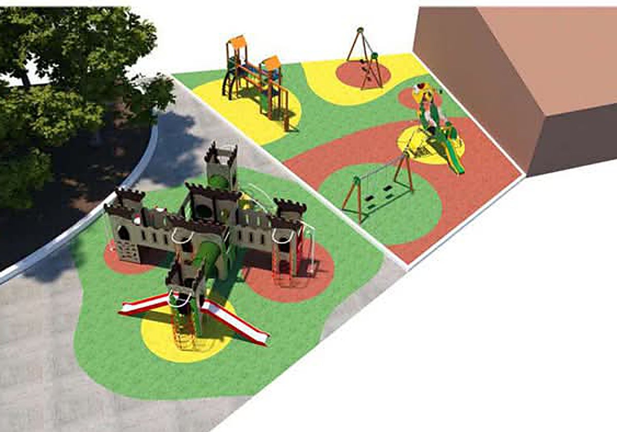 Zona donde se están realizando las obras del nuevo parque infantil 'La Trocha'.