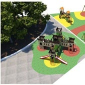 Zona donde se están realizando las obras del nuevo parque infantil 'La Trocha'.