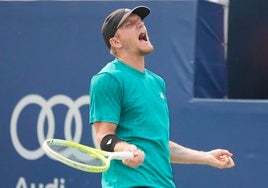 Un gesto de lamento de Alejandro Davidovich en su último partido, ante Rublev en Toronto.