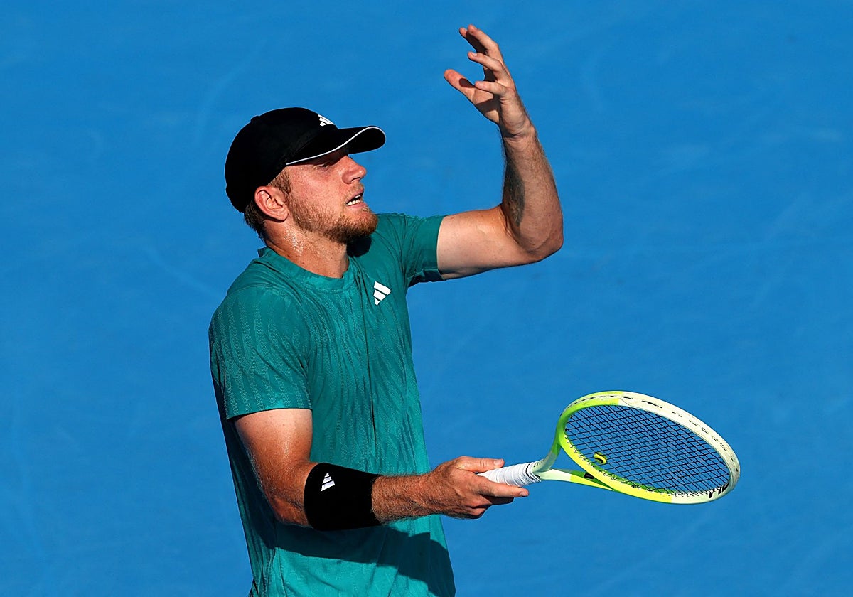 Un lamento de Davidovich después de un punto perdido ante Joao Fonseca.