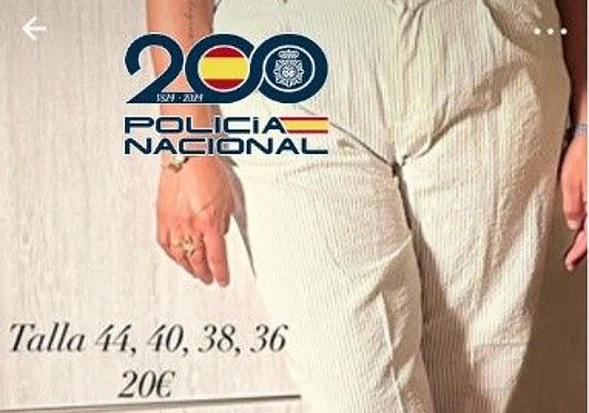 Captura de la aplicación de ventas online que usaban para vender las prendas