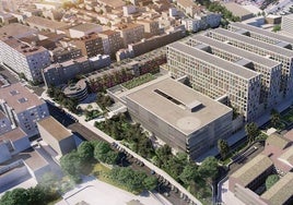 Recreación del edificio del Tercer Hospital, a espaldas del Civil.