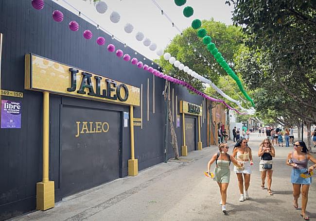 Una de las casetas clausuradas.