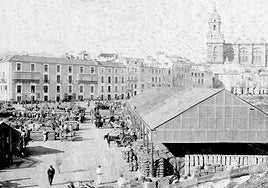 Actividad en torno al tinglado hacia 1890.