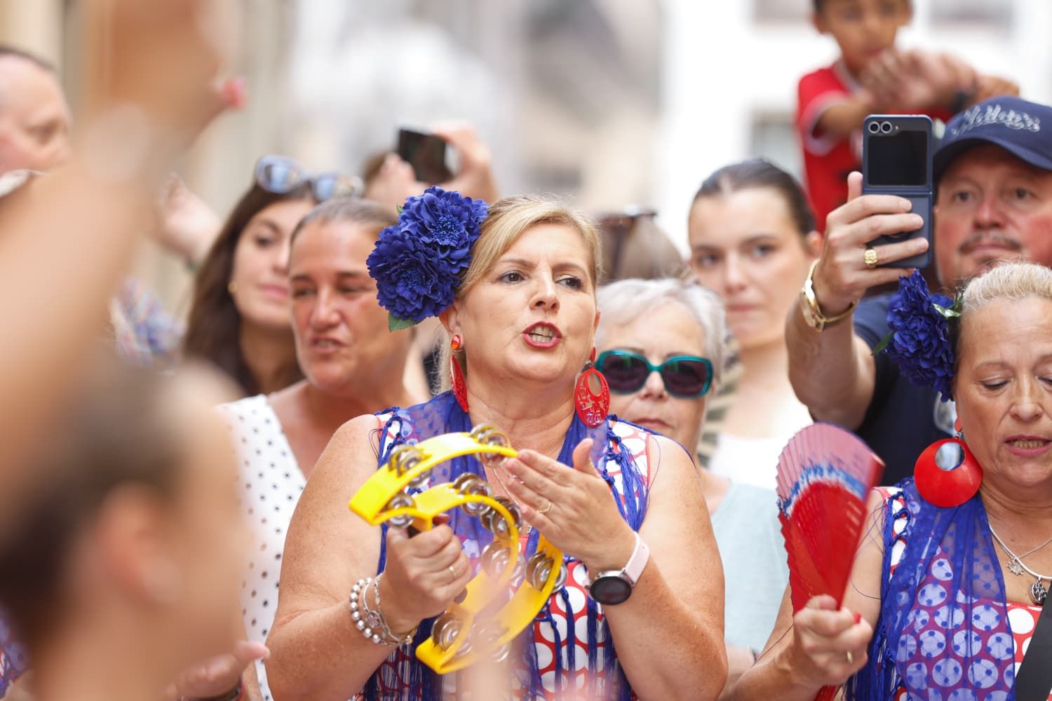 Ambiente de la última jornada de feria de Málaga en el Centro Histórico.