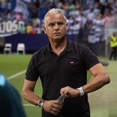 Sergio Pellicer, poco antes de que diera comienzo el encuentro frente a la Real Sociedad B.