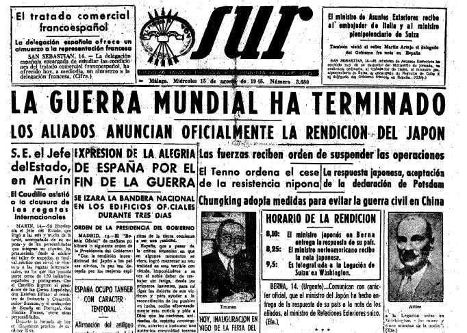 «La Guerra Mundial ha terminado»: así contó SUR la victoria de los aliados y la rendición de Japón