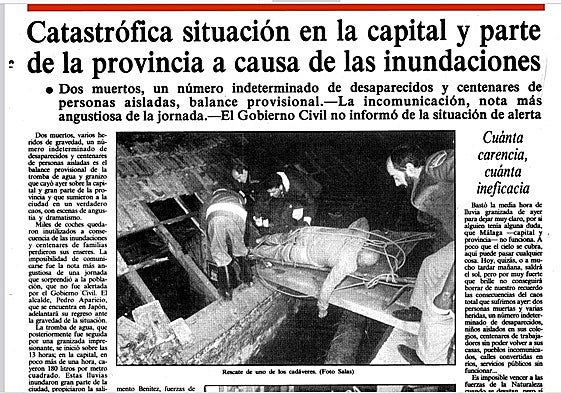 Inundaciones de 1989: cuando Málaga quedó anegada por el agua