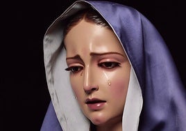 Rostro de la Dolorosa de la Aurora, del templo de Nuestra Señora de Fátima.