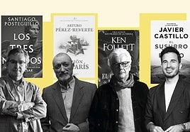 Santiago Posteguillo, Arturo Pérez-Reverte, Ken Follett y Javier Castillo, ante las nuevas obras que ofrecen a sus lectores