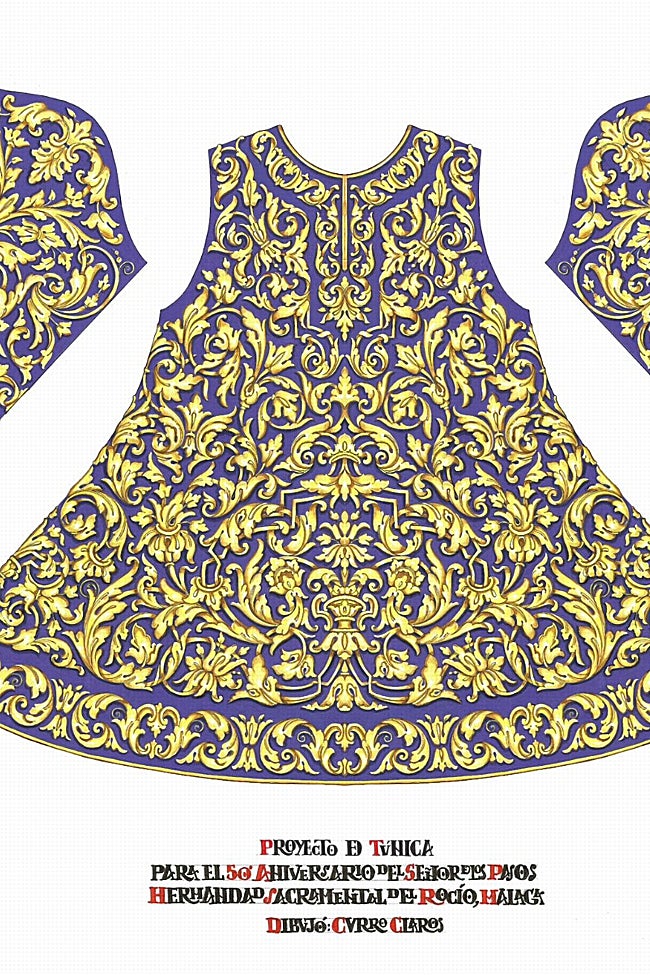 Pormenor del diseño de la futura túnica del Señor de los Pasos.