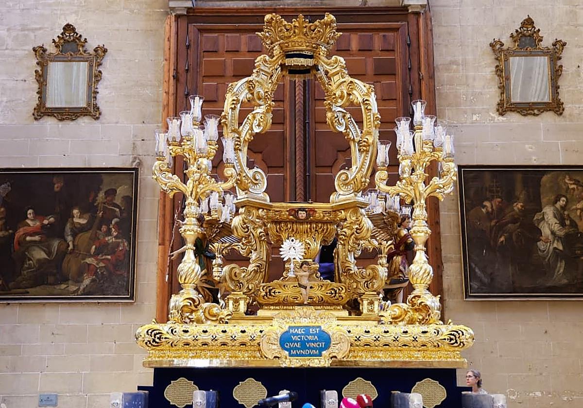Aspecto del nuevo trono procesional para la Virgen de la Victoria.
