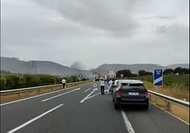 Desaparecen las retenciones tras el incendio de una furgoneta en la A-45 a la altura de Antequera