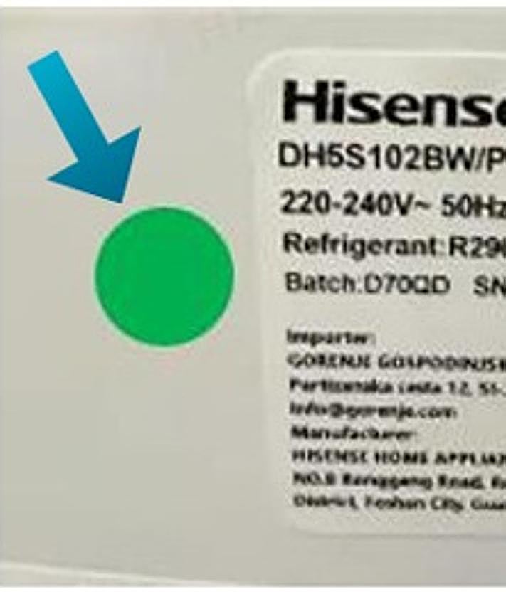 Imagen secundaria 2 - Listado de la empresa con los Batch de los modelos afectados. Dónde buscar si nuestra secadora figura en la lista de afectados Punto verde que indica que la secadora está exenta de la alerta.