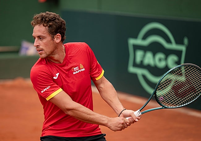 Roberto Carballés, en un revés a dos manos.