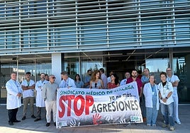 Concentración del Sindicato Médico de Málaga celebrada hoy en Marbella.