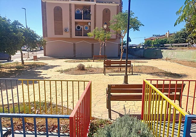 Imagen de la zona donde se instalará el nuevo parque de calistenía en El Trapiche.