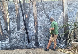 Refresco de la zona quemada, junto a un residencial.