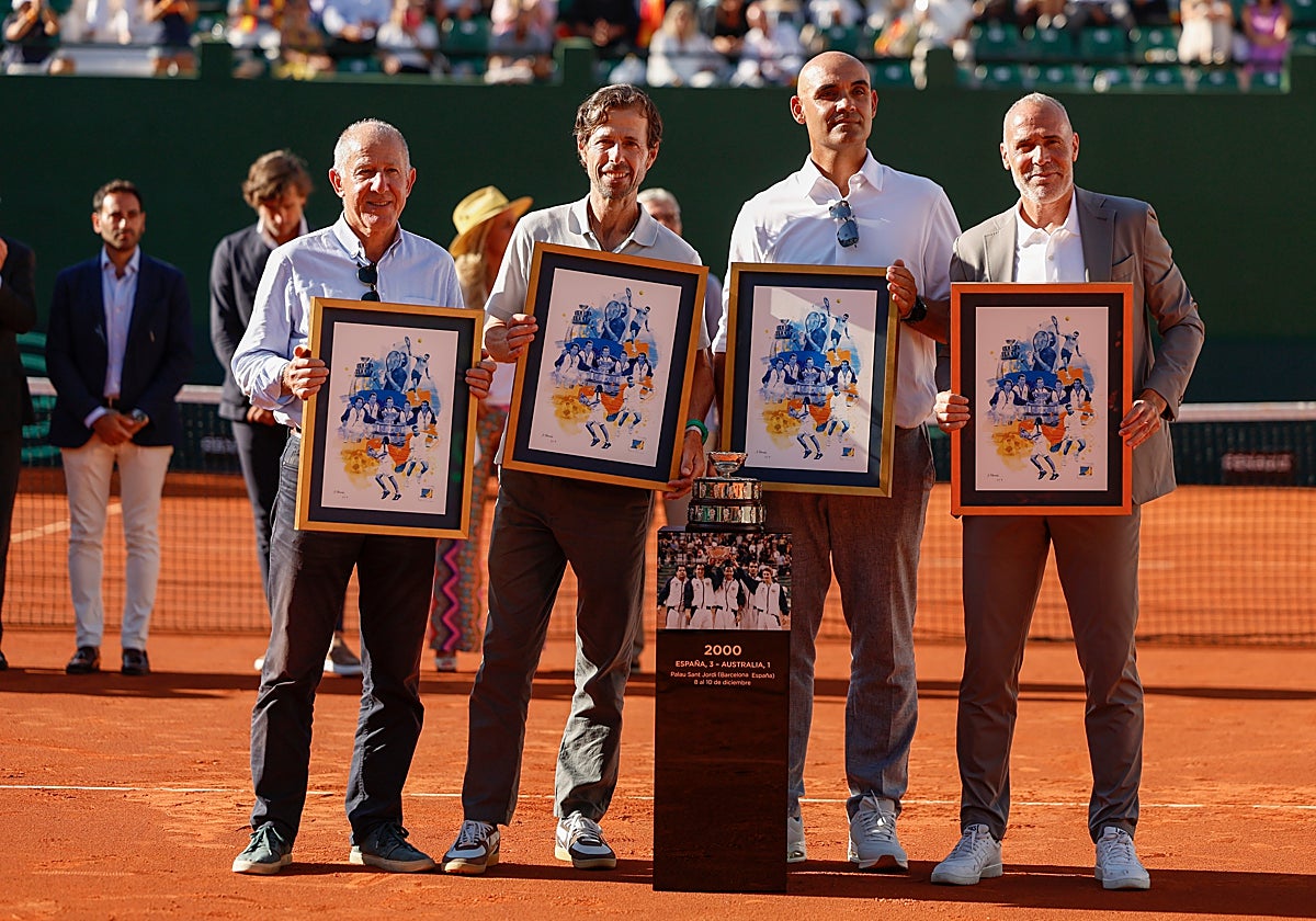 Avendaño, Clavet, Corretja y Balcells, los homenajeados ayer.