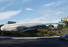 La vanguardista cubierta del Caixaforum Málaga aspira a convertirse en icono de la ciudad.