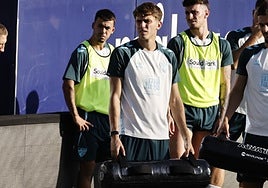 Adrián Niño, en un entrenamiento esta semana.