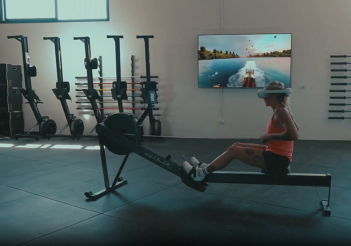 Uno de los entrenamientos con las gafas de realidad virtual, en La Cápsula Banbroken.