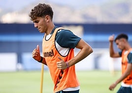 Adrián Niño, en un entrenamiento.