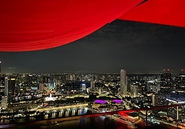 Las vistas desde la discoteca Ce la Vi de Singapur en la que el Unicaja celebró la Copa Intercontinental.