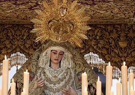 La Virgen de la Trinidad procesionará en su trono del Lunes Santo el 25 de octubre.