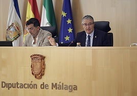 El presidente de la Diputación, Francisco Salado, durante el pleno.
