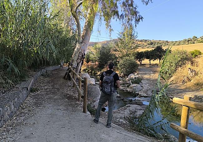 En los primeros metros se camina junto al río de la Cueva.