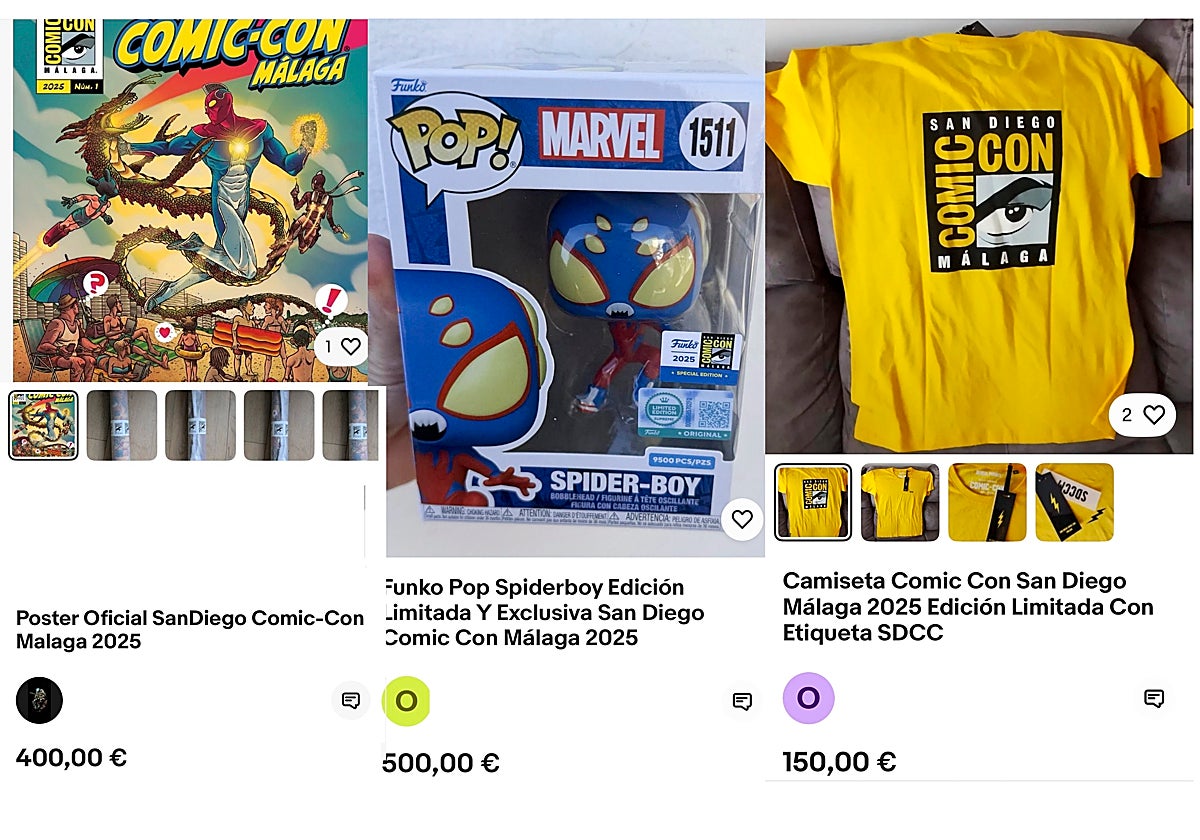 Artículos de la San Diego Comic-Con Málaga 2025 a la venta en Ebay.