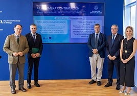 González de Lara, Grau, López, Salado y Márquez, de izquierda a derecha, este lunes.