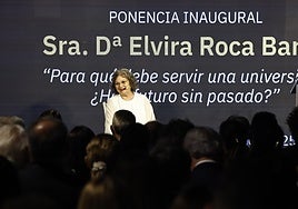 Roca, durante la lección magistral que impartió en la apertura del curso.