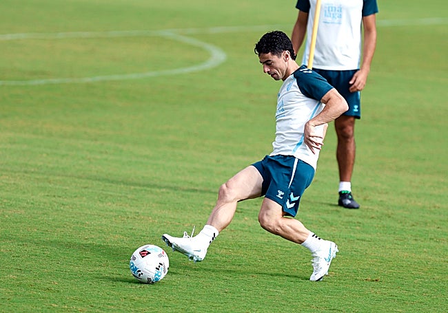 Dorrio, en el entrenamiento de este jueves.