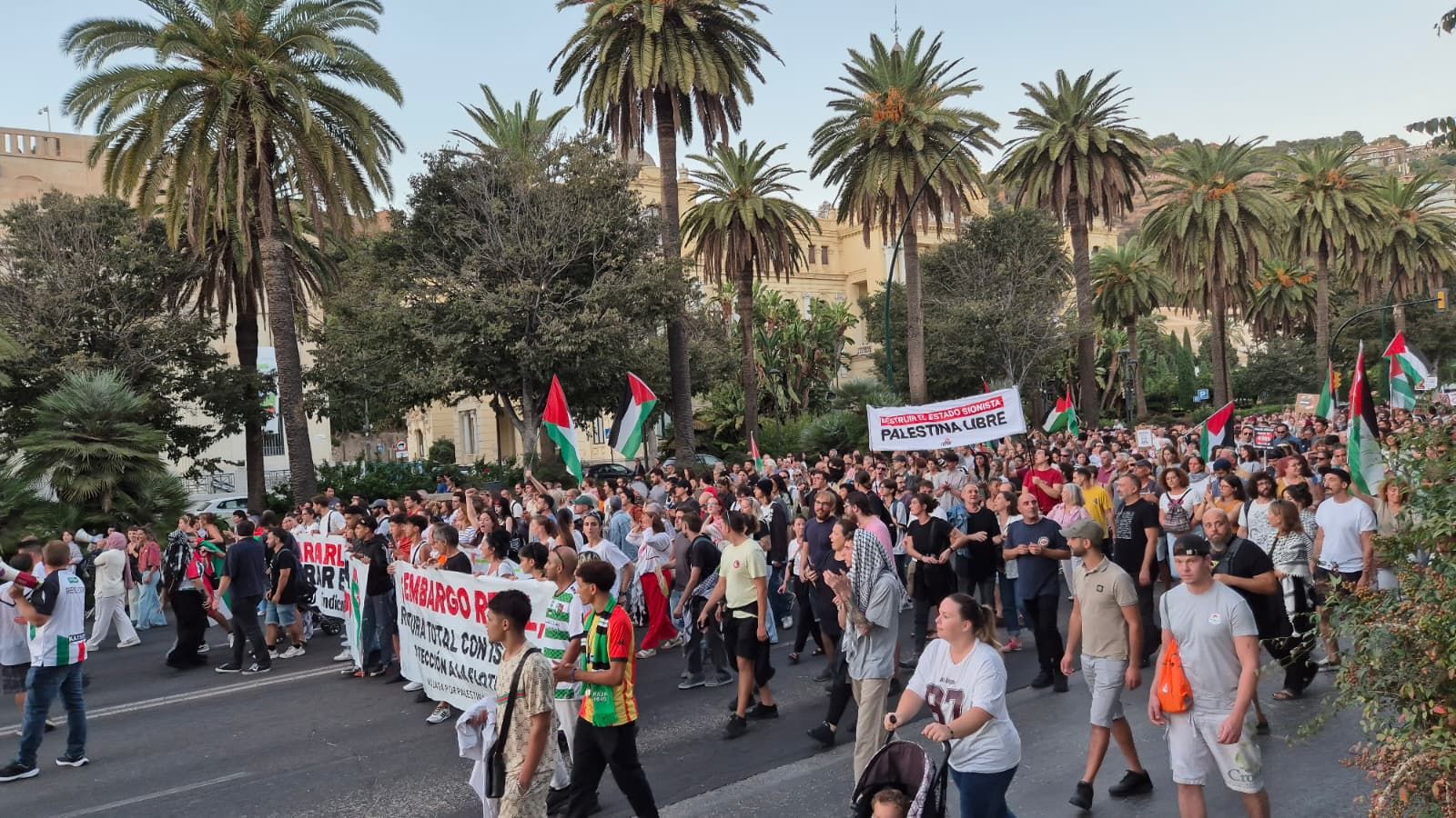 La protesta en Málaga por la flotilla de Gaza, en imágenes