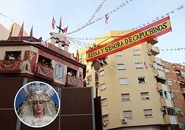 Fachada adornada de la casa hermandad del Prendimiento para la extraordinaria de su Virgen.