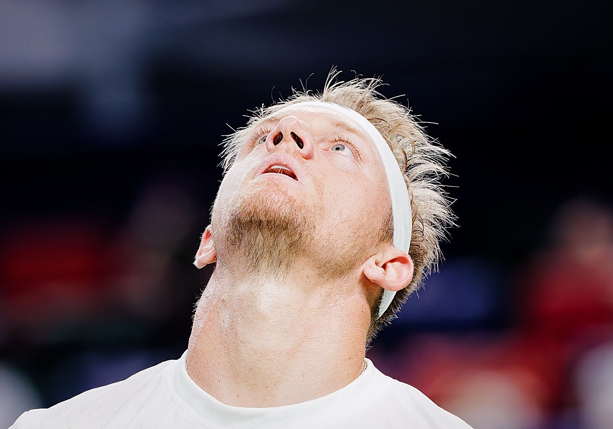 Un gesto de contrariedad de Alejandro Davidovich en el duelo de este lunes.