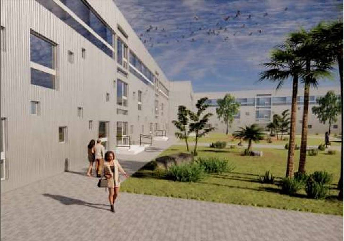 Recreación del nuevo edificio que sustituirá a las actuales construcciones satélites del antiguo Centro Cívico.