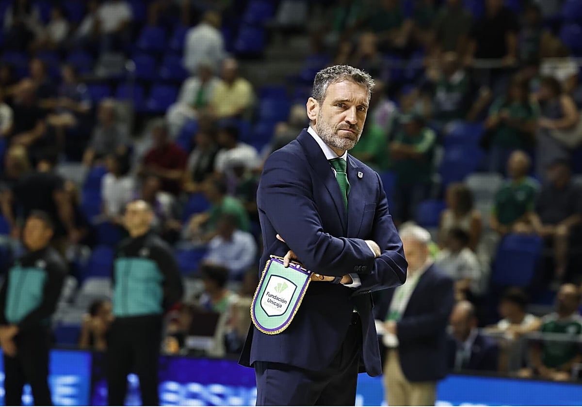 Ibon Navarro, en el Unicaja-Mersin este miércoles.