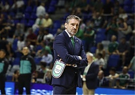 Ibon Navarro, en el Unicaja-Mersin este miércoles.