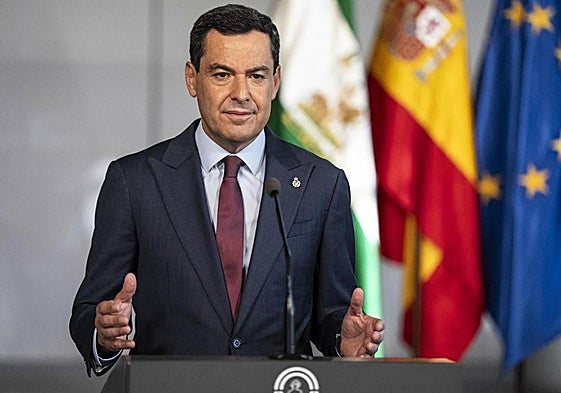 Juanma Moreno, durante su intervención.