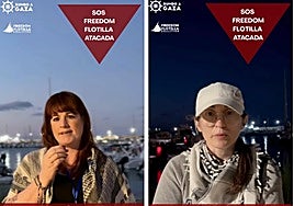 Capturas de los mensajes colgados en Instagram de las dos vecinas de Málaga, María Plata Díaz (a la izquierda) y Elisabeth Di Luca.