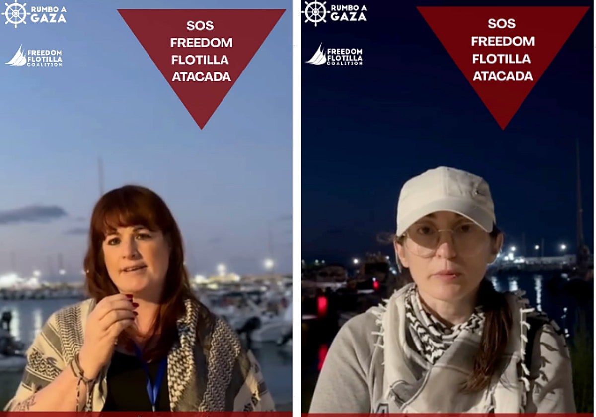 Capturas de los mensajes colgados en Instagram de las dos vecinas de Málaga, María Plata Díaz (a la izquierda) y Elisabeth Di Luca.