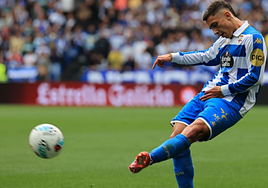 Yeremay Hernández, el pasado fin de semana en su duelo ante el Almería.